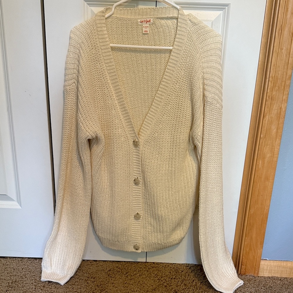Cat & Jack Cream Button-Up Sweater